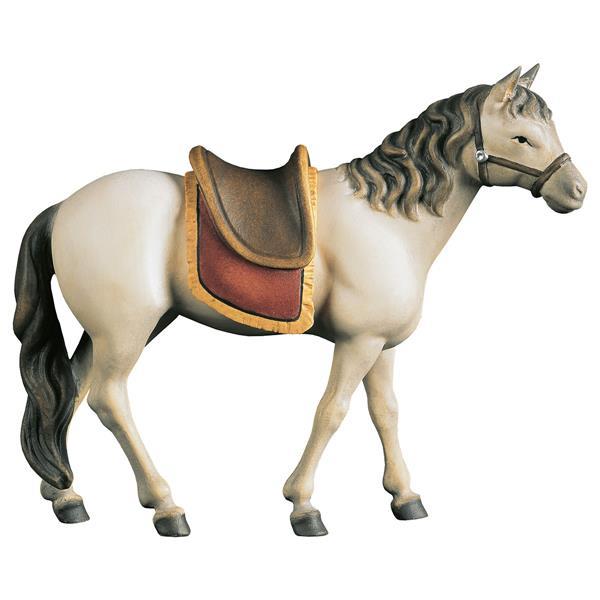 Horse white with saddle - Colored
