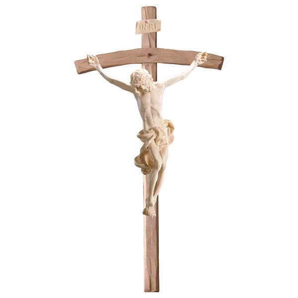 Crucifix Baroque Cross straight Linden wood carved - Natural