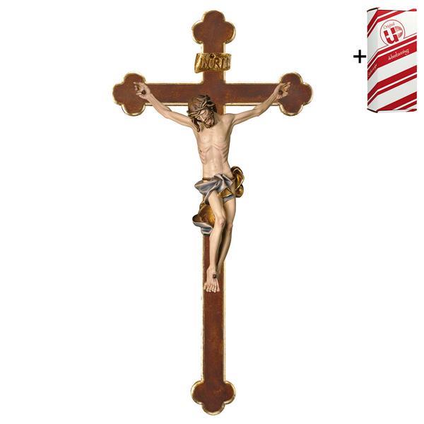 Crucifix Baroque Baroque Cross + Gift box - Colored Blue