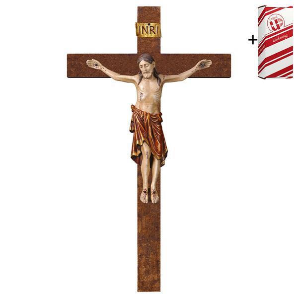 Crucifix Romanic Cross straight + Gift box - Gold Leaf Antique