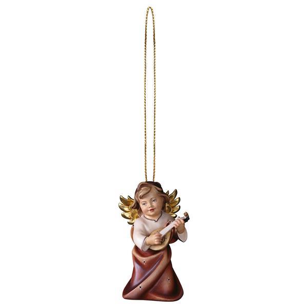 Heart Angel with lute with gold string - Colored