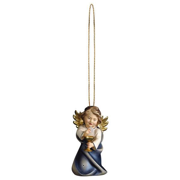 Heart angel with calyx with gold string - Colored