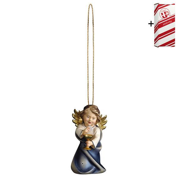 Heart angel with calyx with gold string + Gift box - Colored