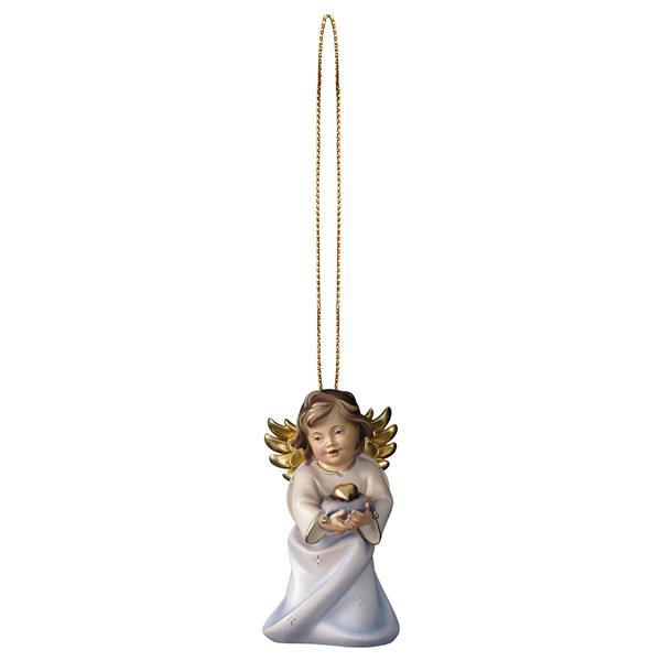 Heart angel with heart with gold string - Colored