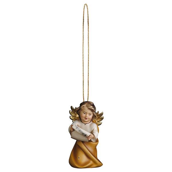 Heart angel with notes with gold string - Colored