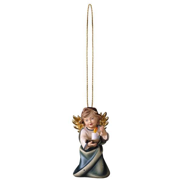 Heart Angel with candle with gold string - Colored