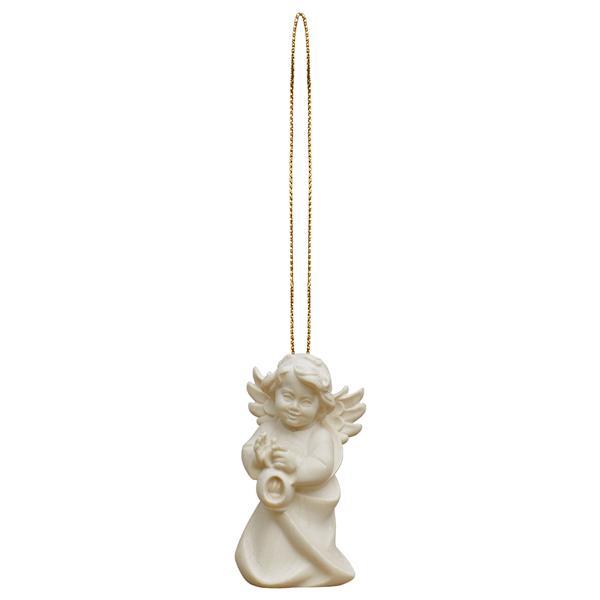 Heart Angel with latern with gold string - Natural