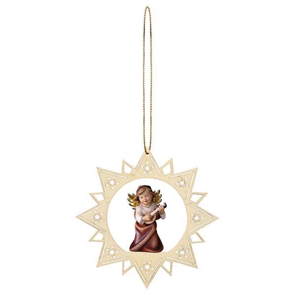 Heart Angel with lute Stars Star - Colored