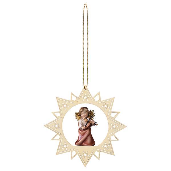 Heart Angel with violine Stars Star - Colored