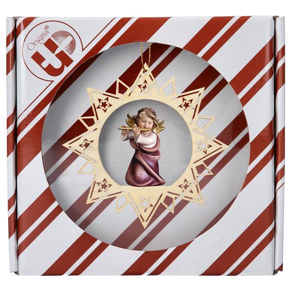 Heart Angel with flute Stars Star + Gift box - Colored