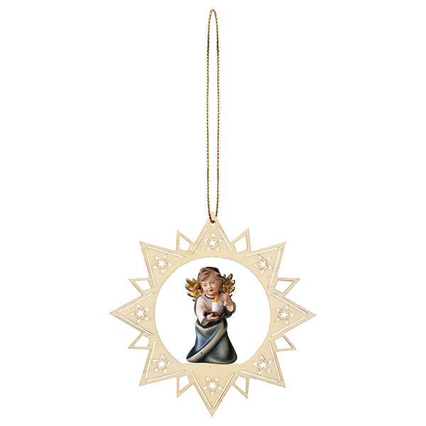 Heart Angel with candle Stars Star - Colored