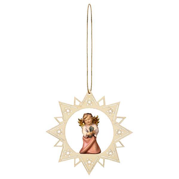 Heart Angel with four clover Stars Star - Colored