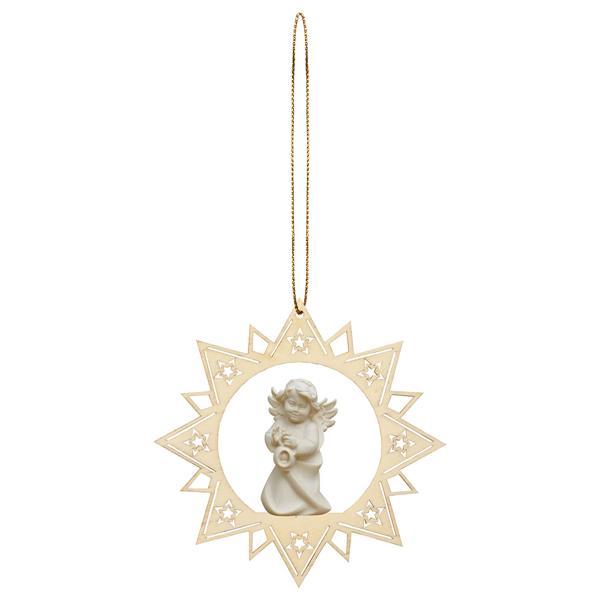 Heart Angel with lantern Stars Star - Natural
