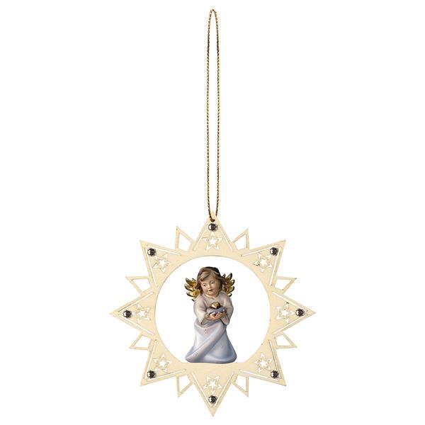 Heart Angel with heart Stars Star Crystal - Colored