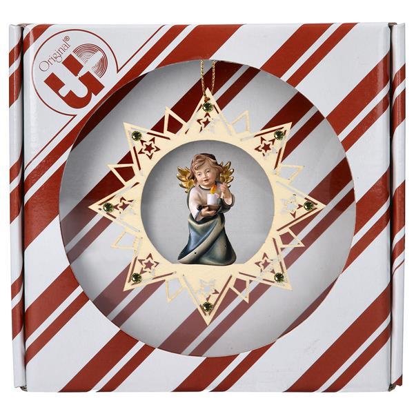 Heart Angel with candle Stars Star Crystal + Gift box - Colored
