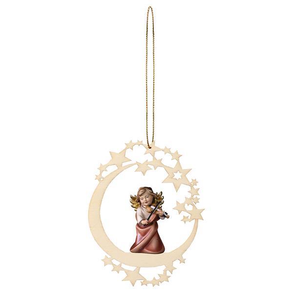 Heart Angel with violine Moon Star - Colored