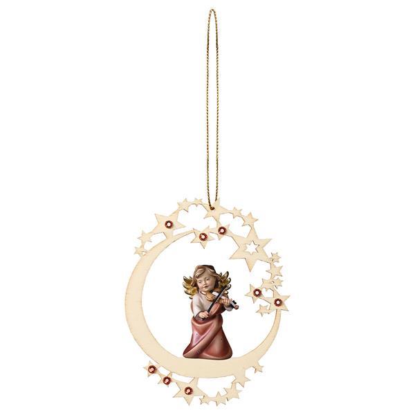 Heart Angel with violine Moon Star Crystal - Colored