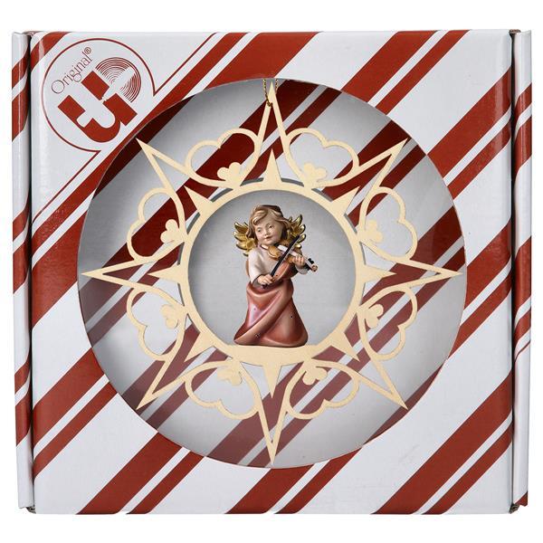 Heart Angel with violine Heart Star + Gift box - Colored
