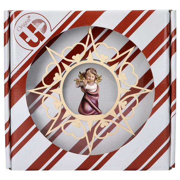 Heart Angel with flute Heart Star + Gift box - Colored