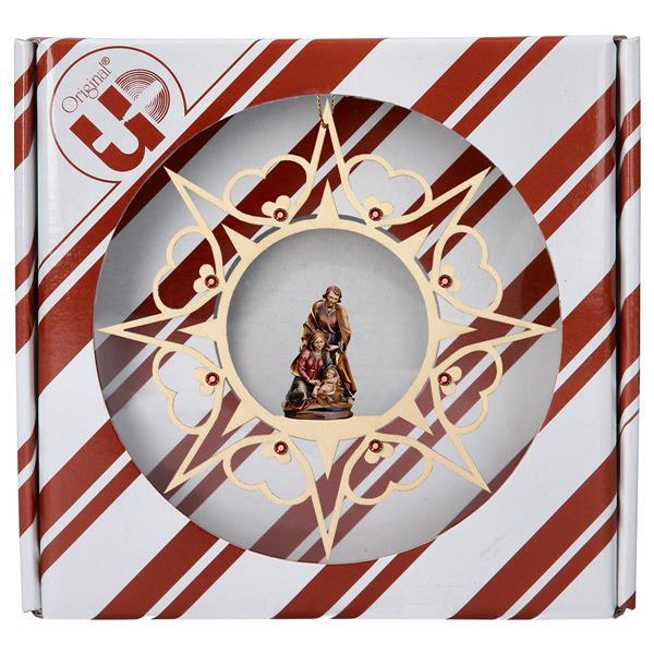 Nativity Baroque Heart Star Crystal. + Gift box - Colored