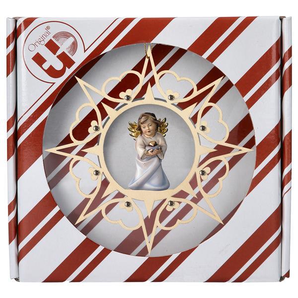 Heart Angel with heart Heart Star Crystal + Gift box - Colored