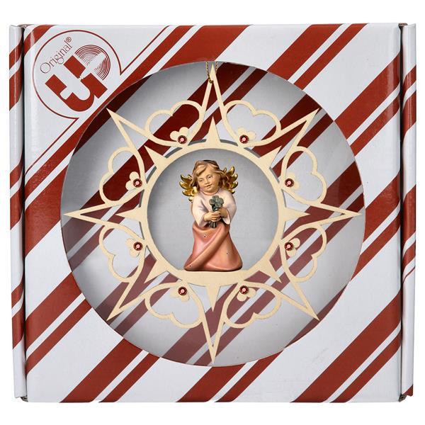 Heart Angel with four-clover Heart Star Crystal + Gift box - Colored