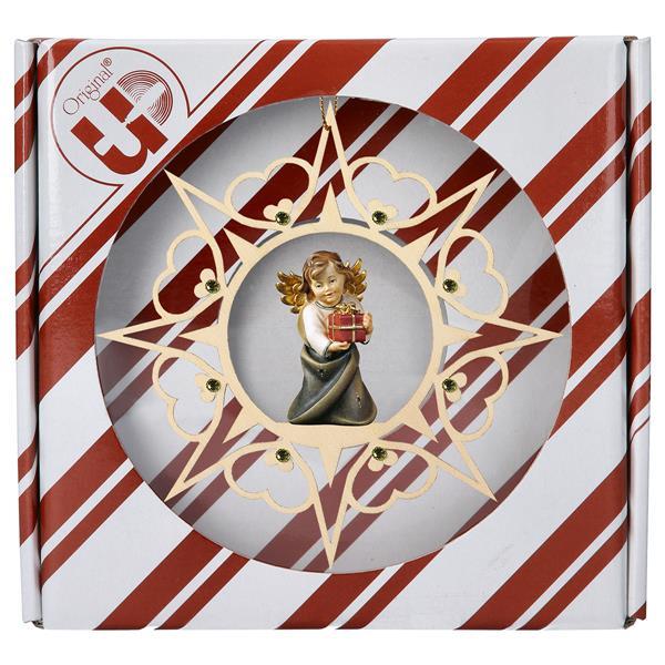Heart Angel with present Heart Star Crystal + Gift box - Colored
