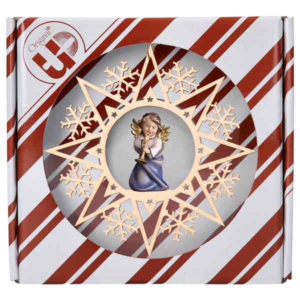 Heart Angel with trumpet Crystal Star + Gift box - Colored