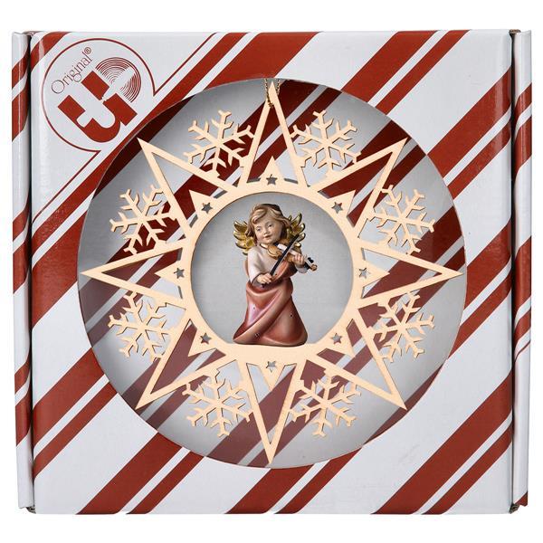 Heart Angel with violine Crystal Star + Gift box - Colored