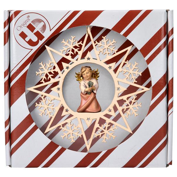 Heart Angel with four-clover Crystal Star + Gift box - Colored