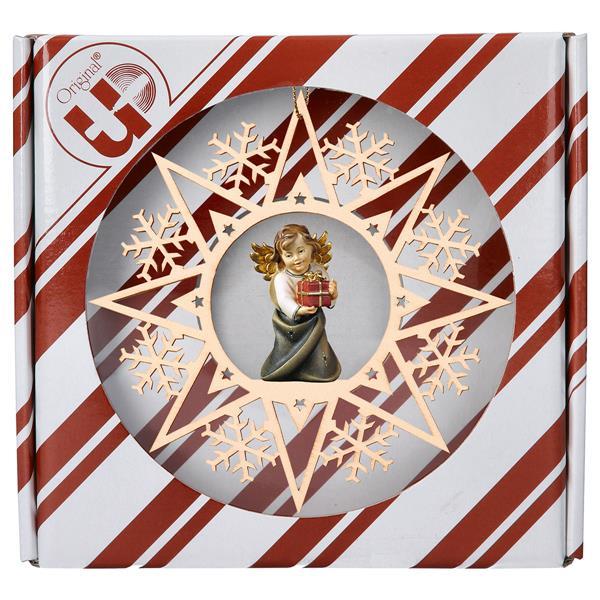 Angel with present Crystal Star + Gift box - Colored