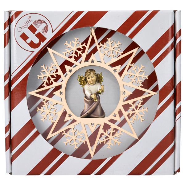 Heart Angel with bells Crystal Star + Gift box - Colored