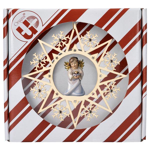 Heart Angel with heart Crystal Star Crystal + Gift box - Colored