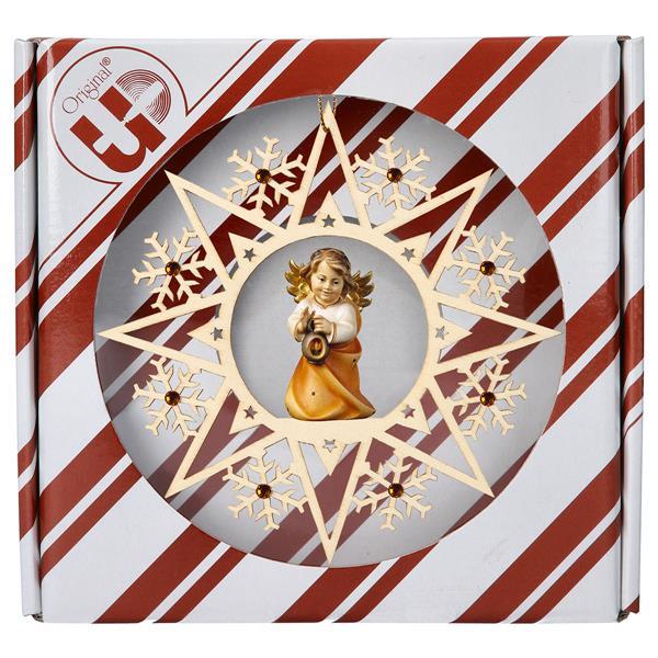 Heart Angel with lantern Crystal Star Crystal + Gift box - Colored