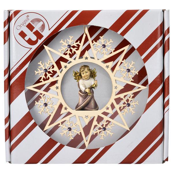 Heart Angel with bells Crystal Star Crystal + Gift box - Colored