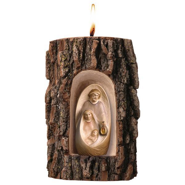 Nativity Orient in Grotto elm with candle - Colored