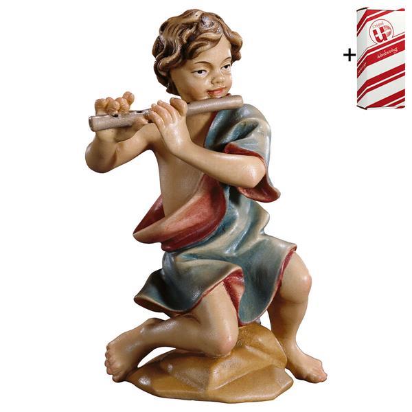 UL Kneeling child with flute + Gift box - Colored