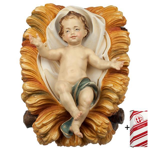 UL Infant Jesus and Manger 2 Pieces + Gift box - Colored
