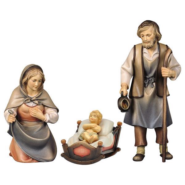 SH Holy Family with swing manger 4 Pieces - Colored
