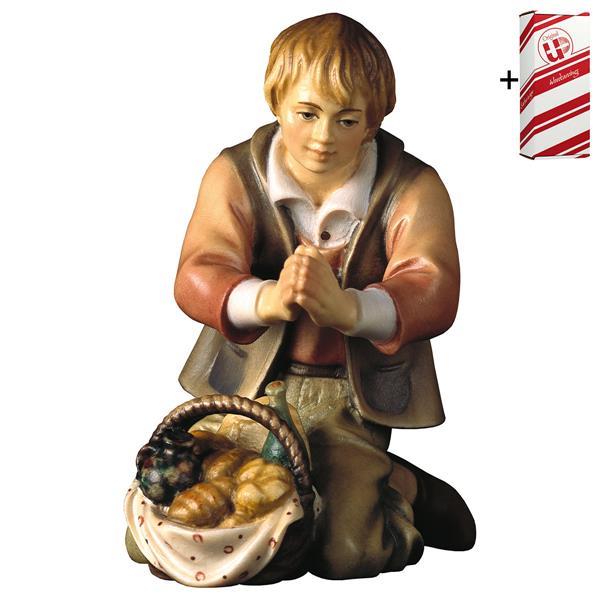 SH Kneeling herder with bread + Gift box - Colored