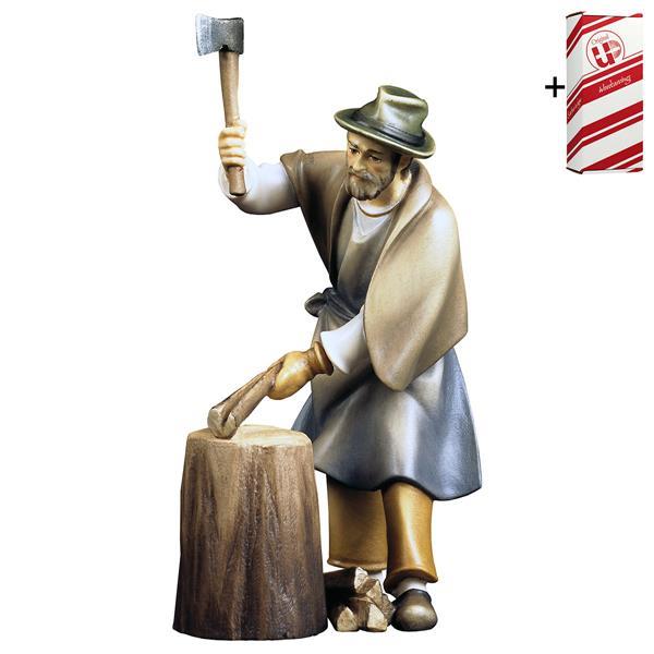 SH Lumberjack with log of wood - 2 Pieces + Gift box - Colored