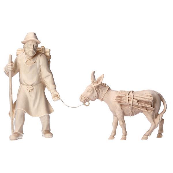 SH Pulling herder with wood with donkey with wood 2 Pieces - Natural