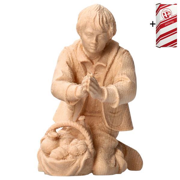 MO Kneeling herder with bread + Gift box - Natural-Pine