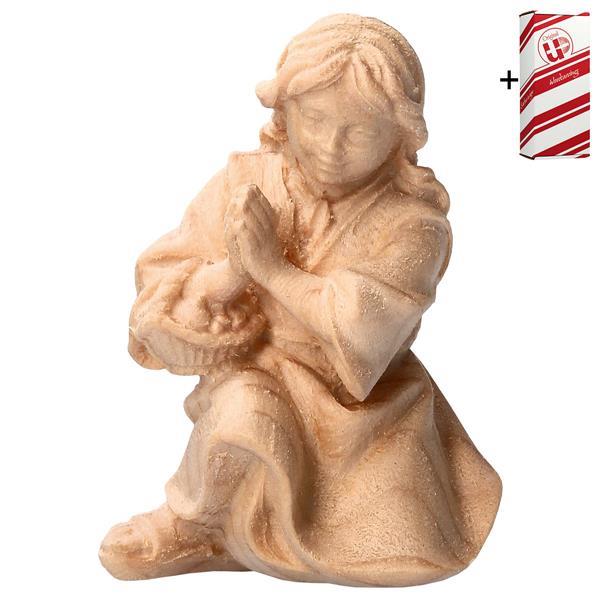 MO Kneeling praying girl + Gift box - Natural-Pine