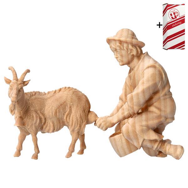 MO Milking herder with Goat to milking - 2 Pieces + Gift box - Natural-Pine
