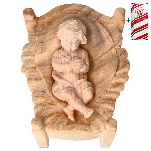MO Infant Jesus and Manger 2 Pieces + Gift box - Natural-Pine