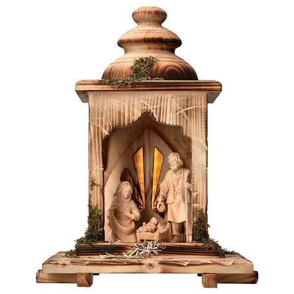 MO Set 5 Pieces - Lantern stable with light - Natural-Pine