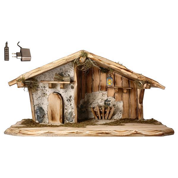 MO Christmas stable with light + Transformer - Stained
