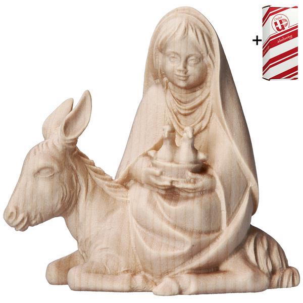 CO Girl with doves on donkey + Gift box - Natural