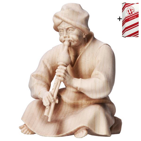 CO Sitting herder with flute + Gift box - Natural